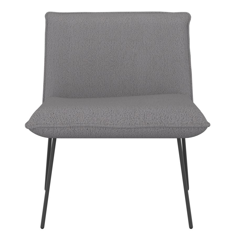 Chaise d'appoint Gigi en tissu bouclé gris ( Meuble Mtl )