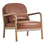 Chaise d'appoint Fani, simili cuir en selle et noyer