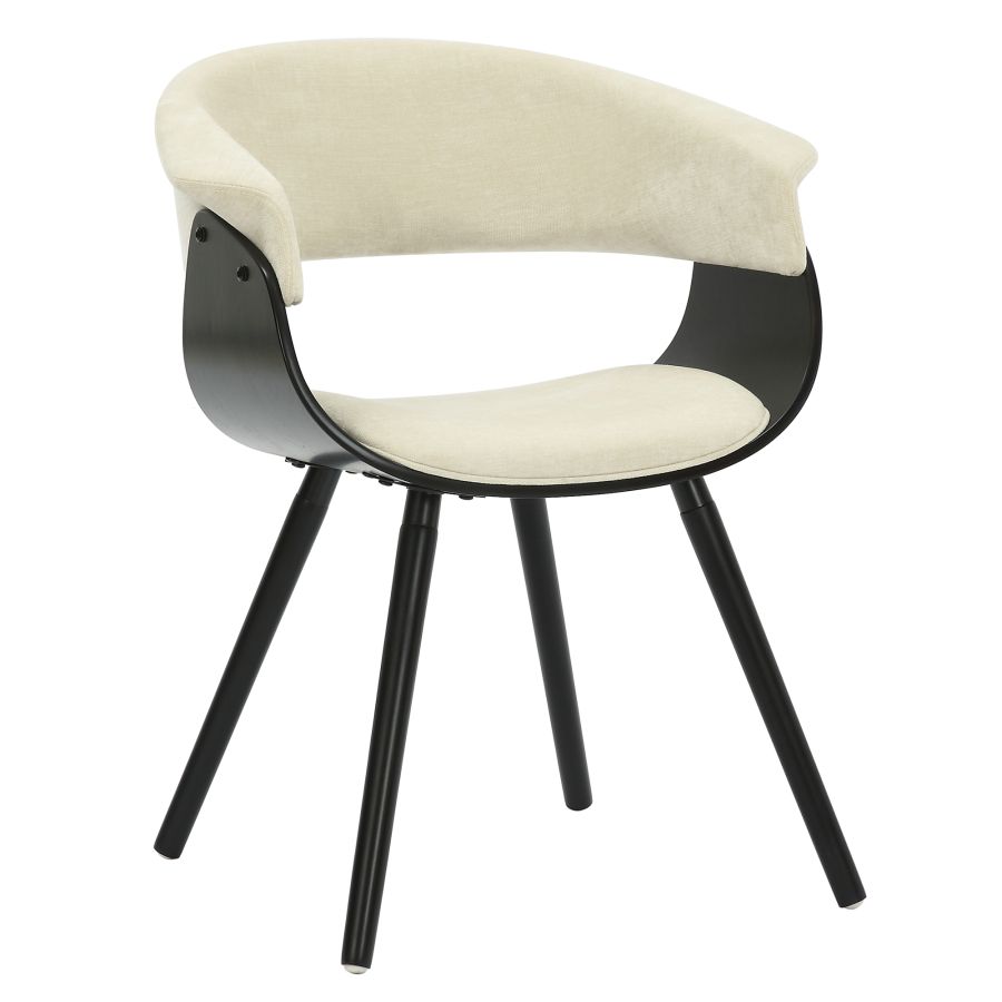 Chaise d'appoint/de salle à manger Holt en tissu beige et noir ( Meuble Mtl ) 