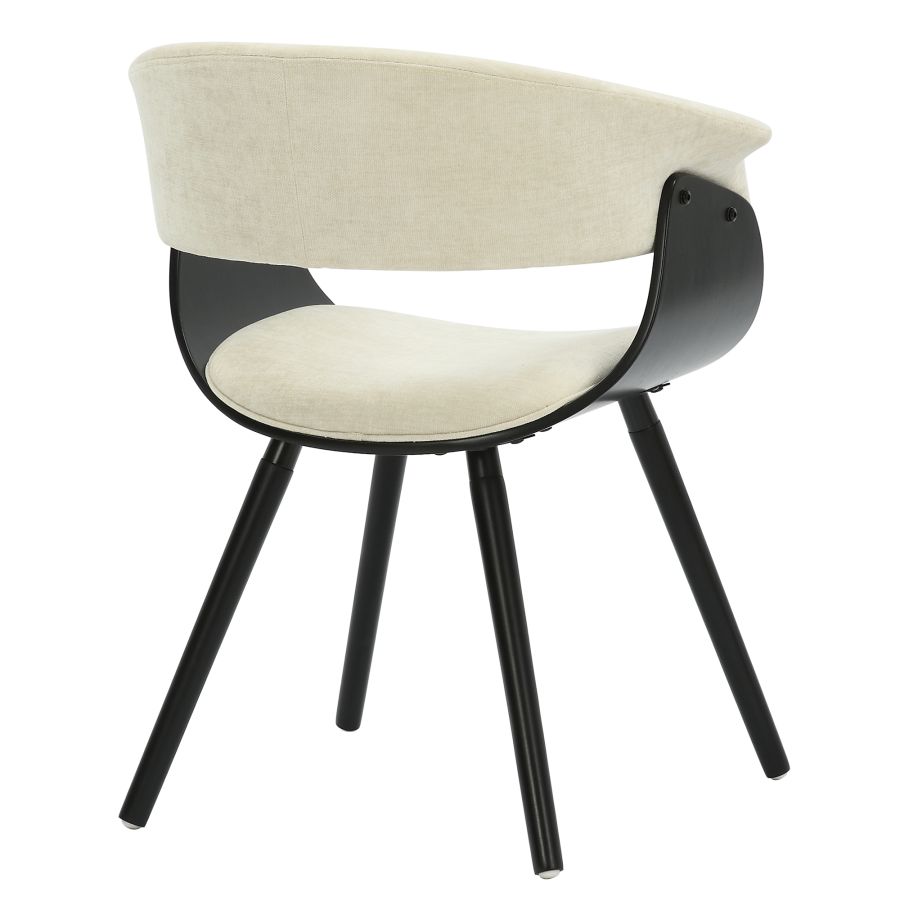 Chaise d'appoint/de salle à manger Holt en tissu beige et noir ( Meuble Mtl ) 