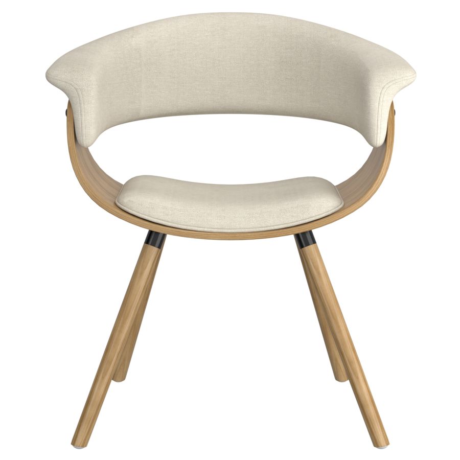 Chaise d'appoint/de salle à manger Holt en tissu beige et naturel ( Meuble Mtl ) 