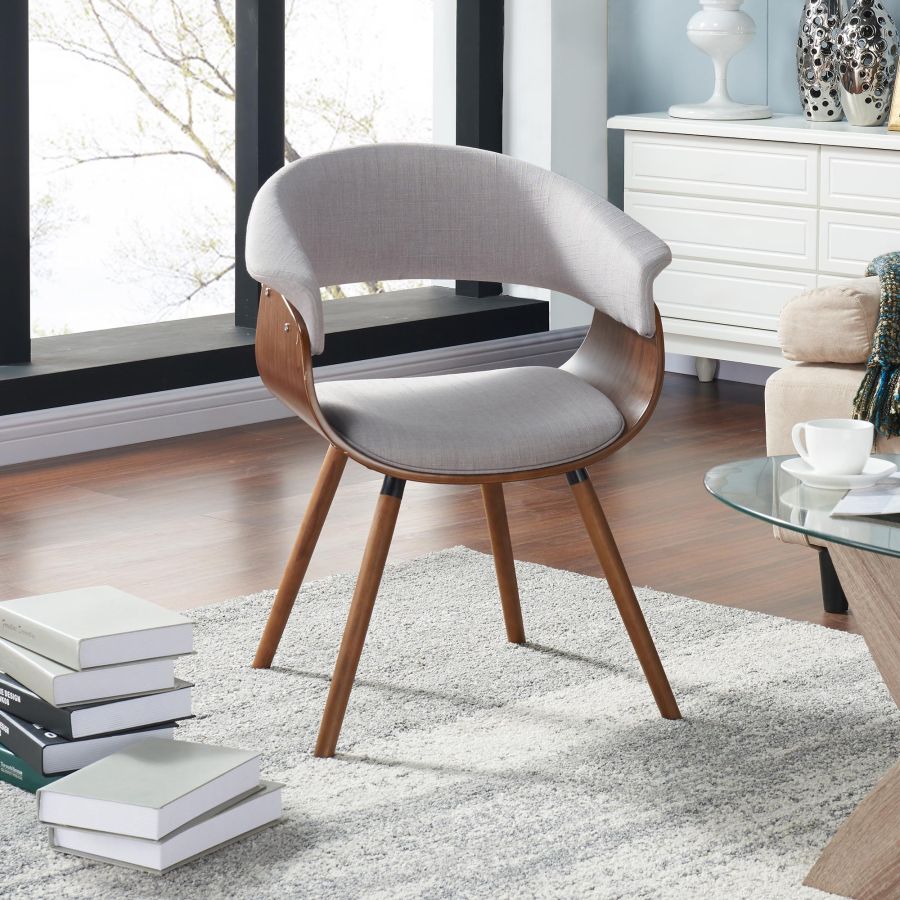 Chaise d'appoint/de salle à manger Holt en gris et noyer ( Meuble Mtl )