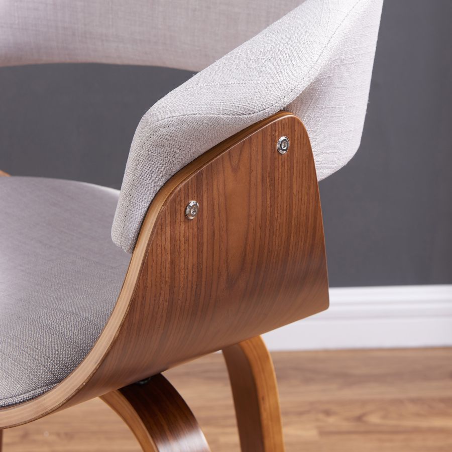 Chaise d'appoint/de salle à manger Holt en gris et noyer ( Meuble Mtl )