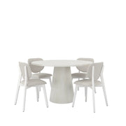 Table ronde Wynter 47 po et 4 chaises | Base piédestal et bois massif