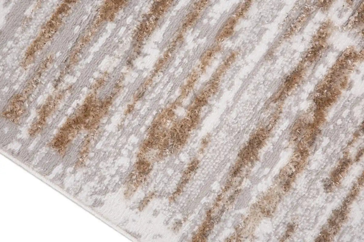 Tapis Ridgeview 5x8 | Gris & Beige | Fini Patiné Chic