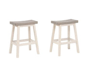 Set de 2 Tabourets de Comptoir Ashanti - Gris et Blanc