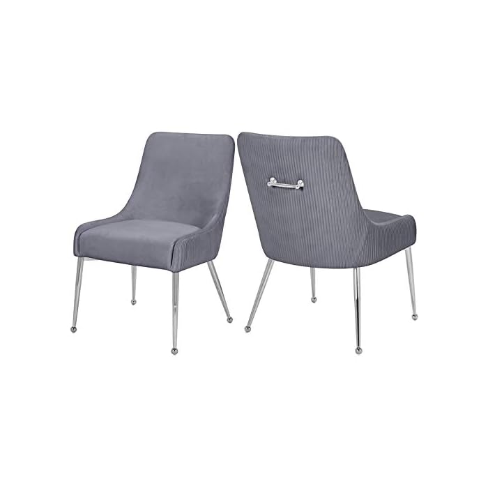 Chaise de salle à manger argentée Hailey