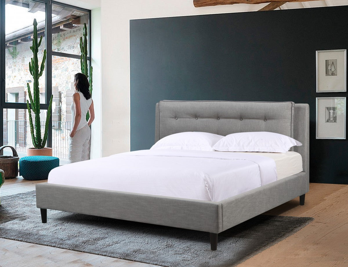LIT PLATEFORME QUEEN - GRIS ( Meuble Mtl )