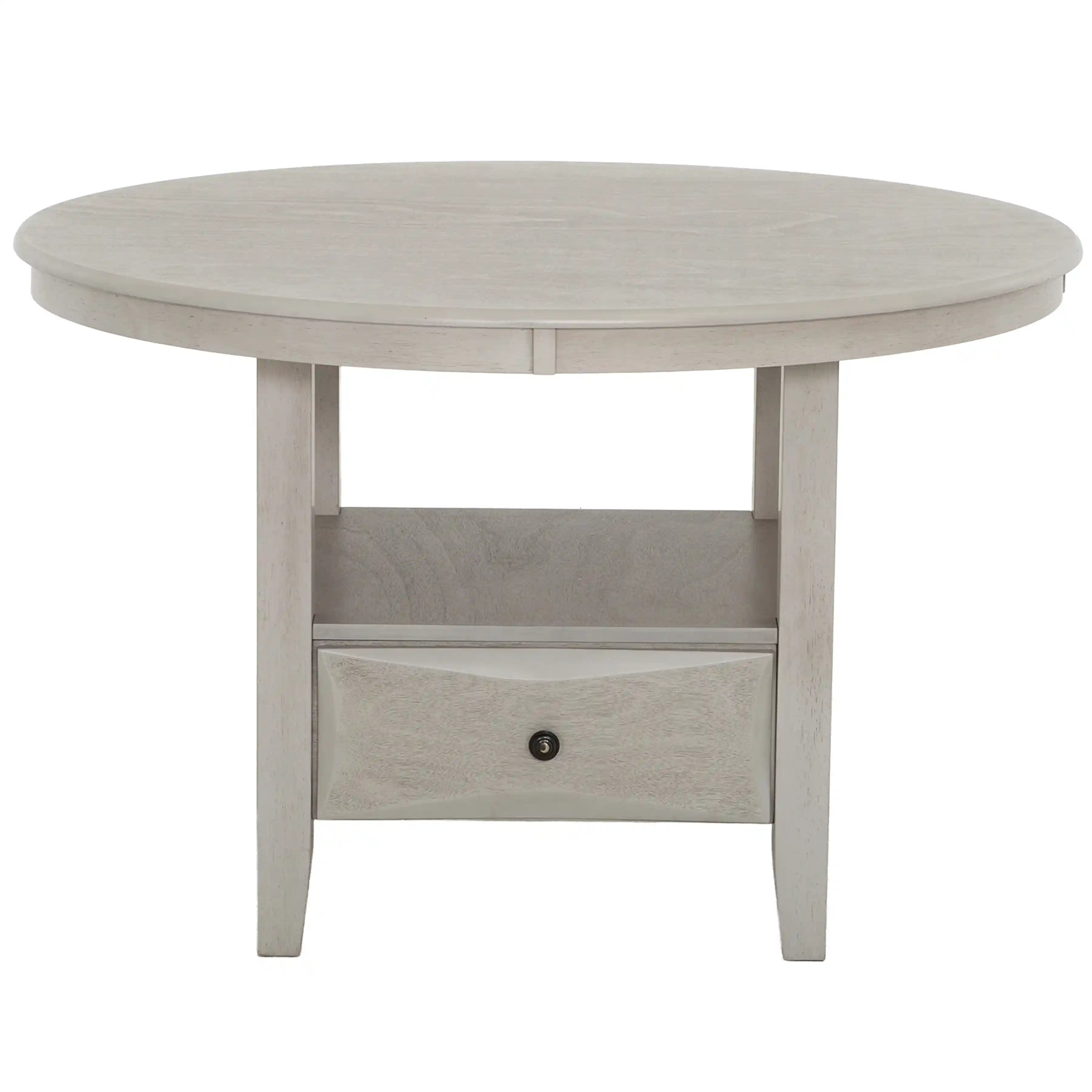 Set de Cuisine Table Ronde 47" avec Tiroir et 4 Chaises - Primo