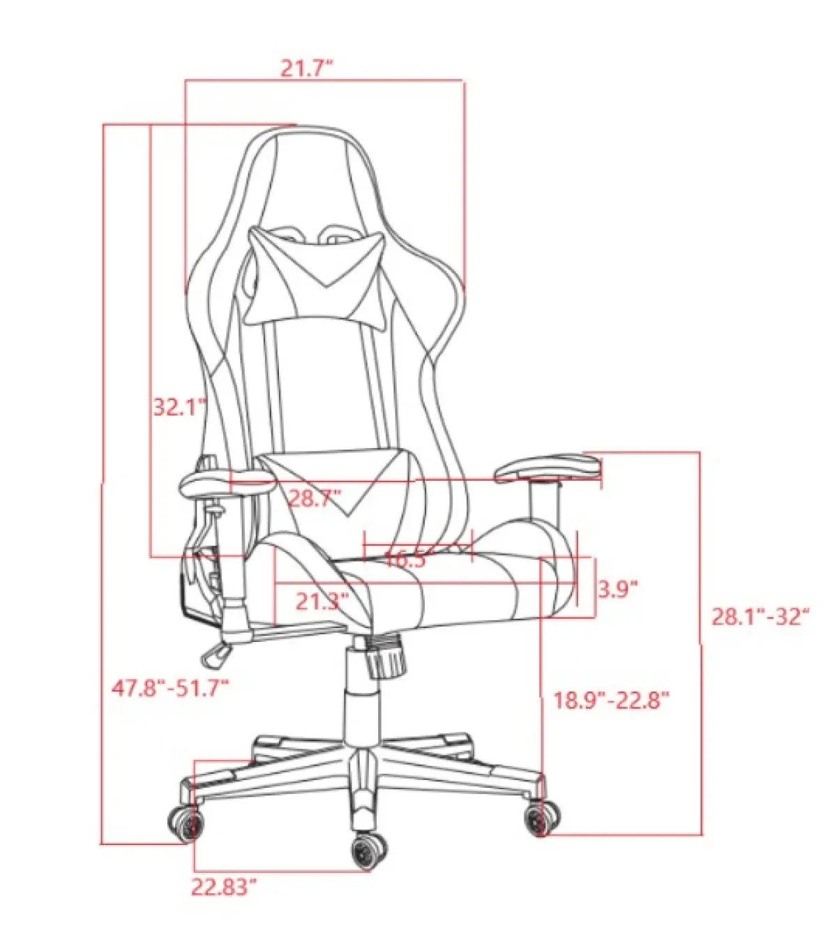 Fauteuil de gaming KMX Blanc/Bleu | Style Racing et Support Lombaire
