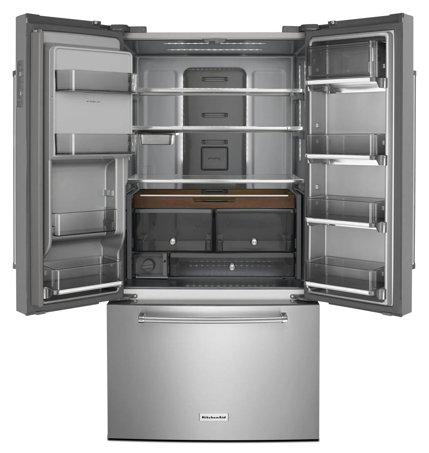 Réfrigérateur KitchenAid 23,8 pi³ Portes Françaises Inox 36 po