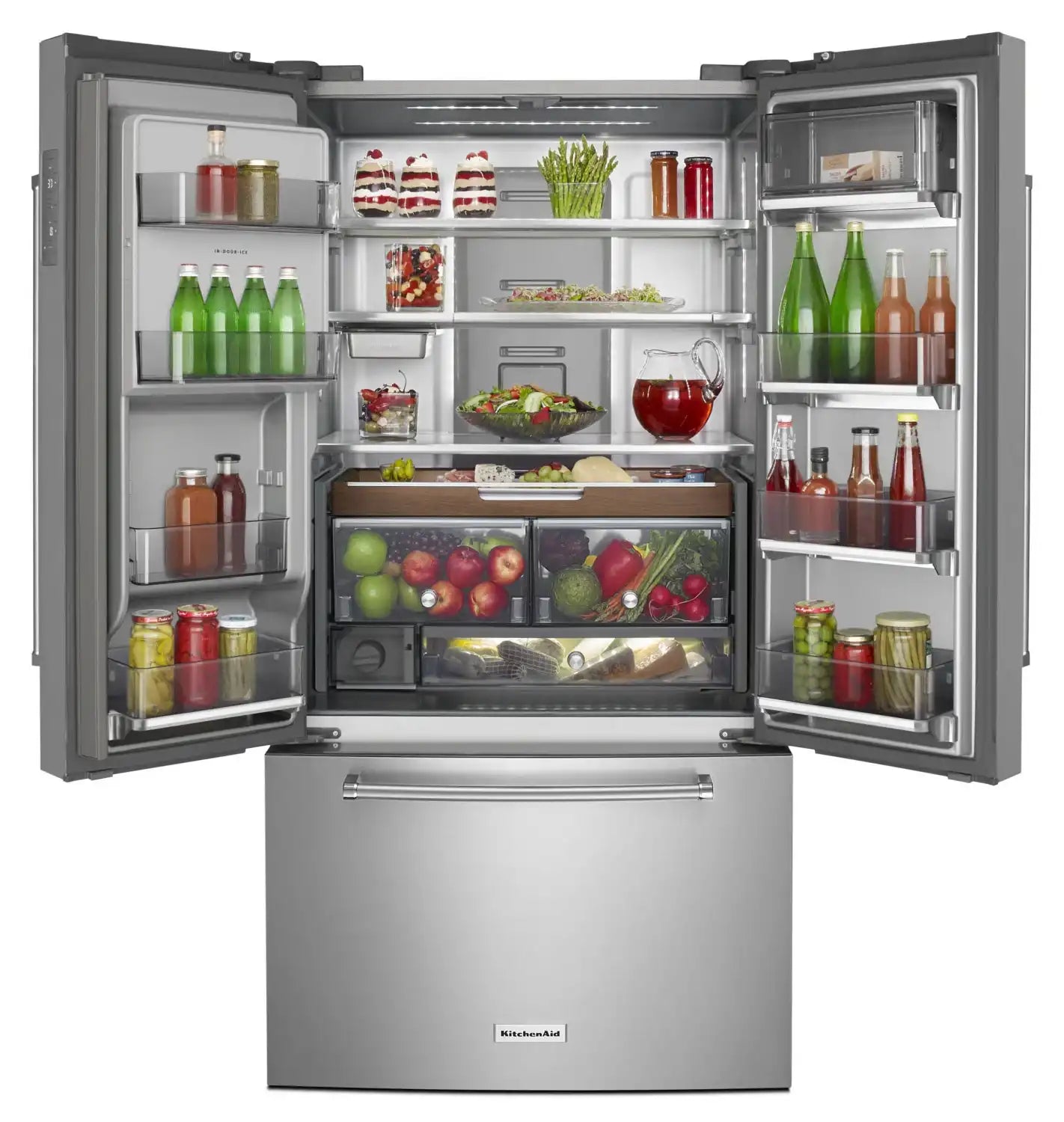 Réfrigérateur KitchenAid 23,8 pi³ Portes Françaises Inox 36 po