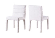 Chaises Salomi en tissu bouclé crème | Duo moderne et minimaliste