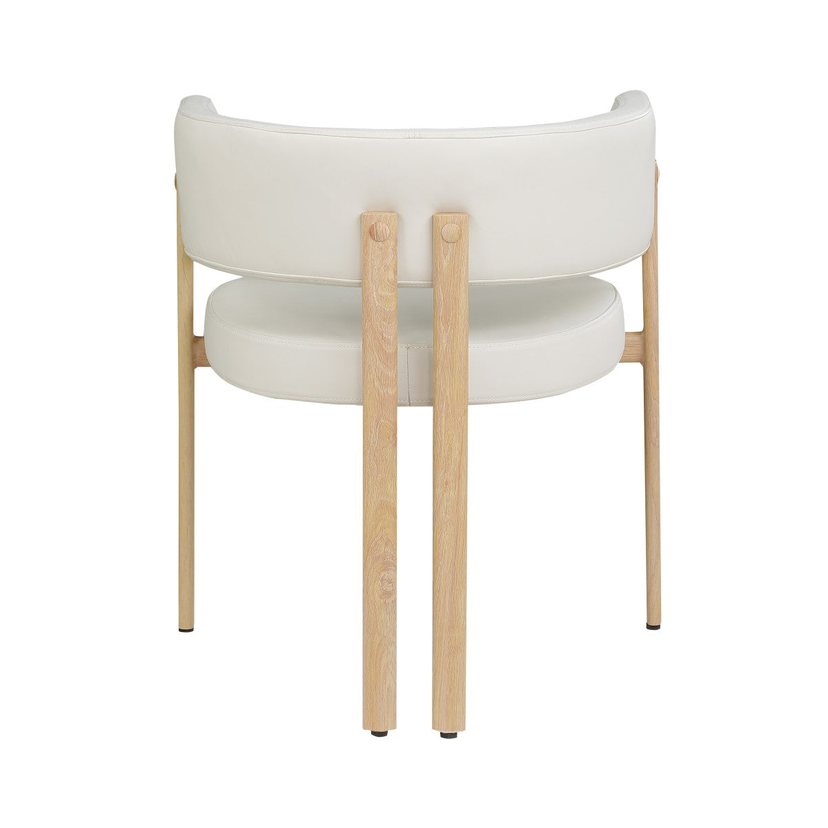 Chaises Belisse à dossier enveloppant | Tissu crème et fini chêne