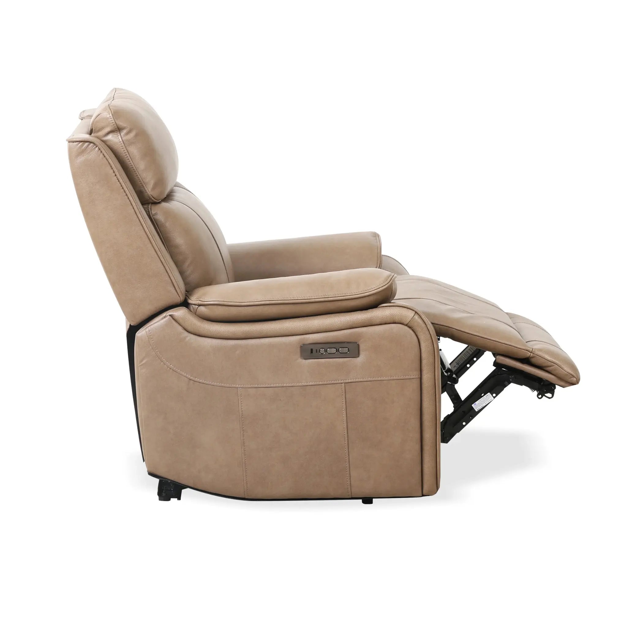 Brindle Fauteuil Berçant Inclinable Électrique Cuir Taupe - Primo