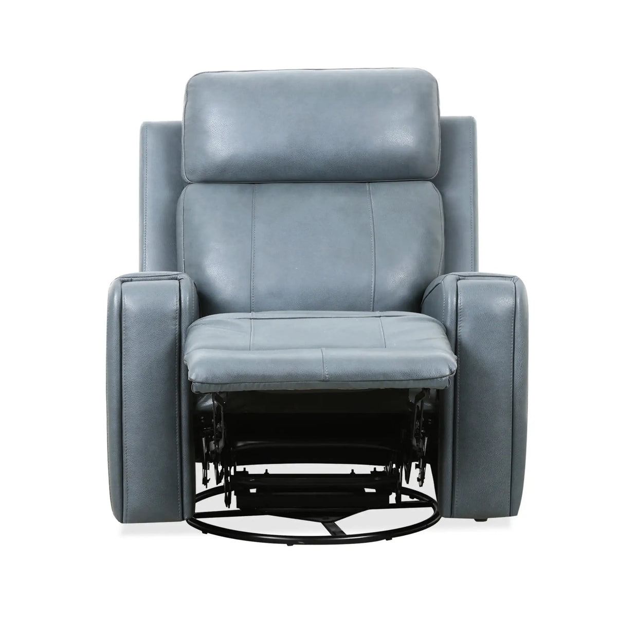 Primo Cavron Fauteuil Berçant Pivotant Inclinable en Cuir Bleu