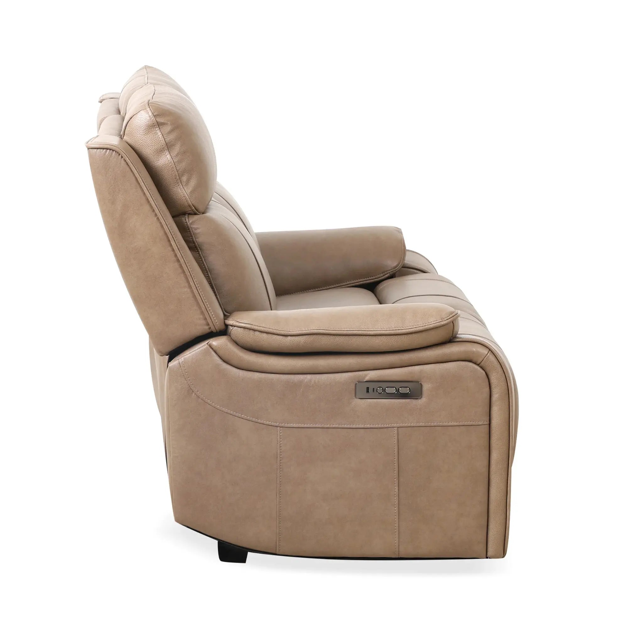 Primo Brindle Causeuse Inclinable en Cuir Taupe Électrique