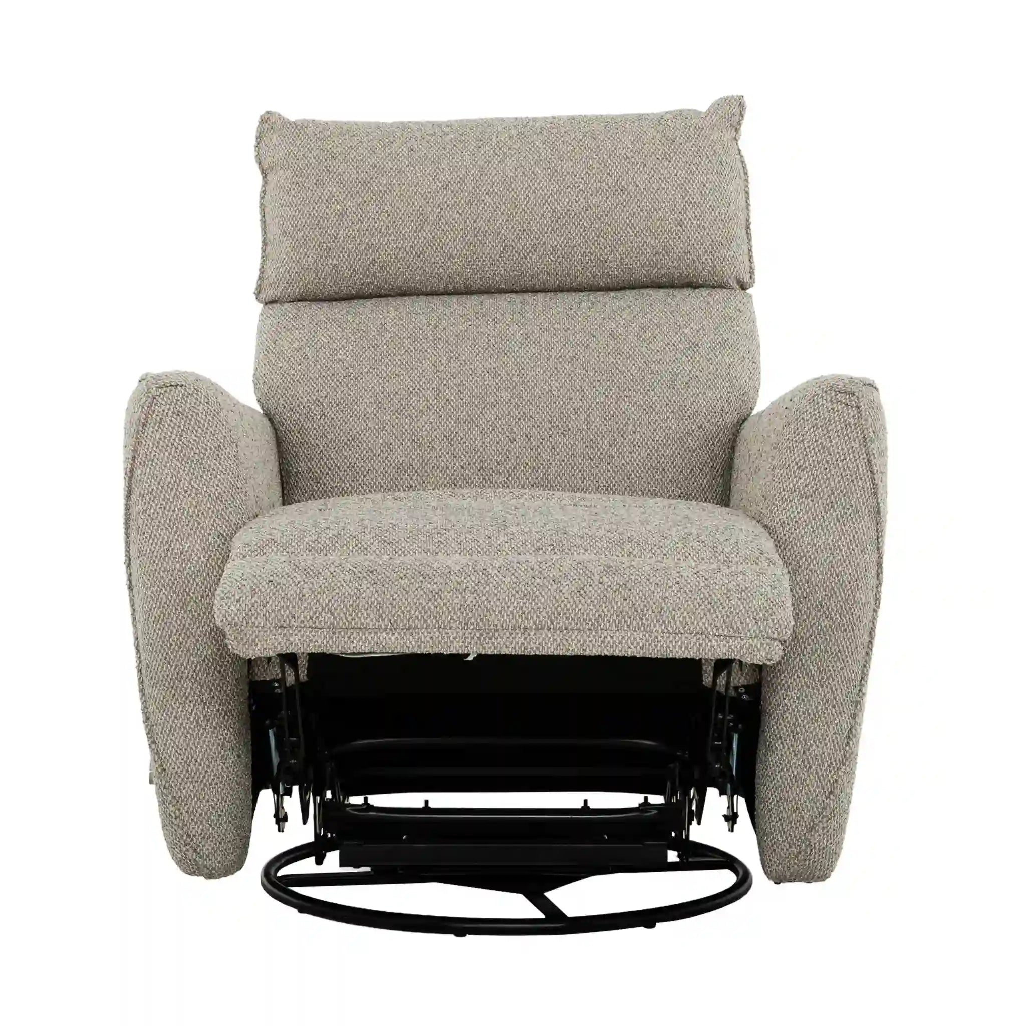 Primo Owen Fauteuil Berçant et Pivotant Inclinable en Tissu Beige