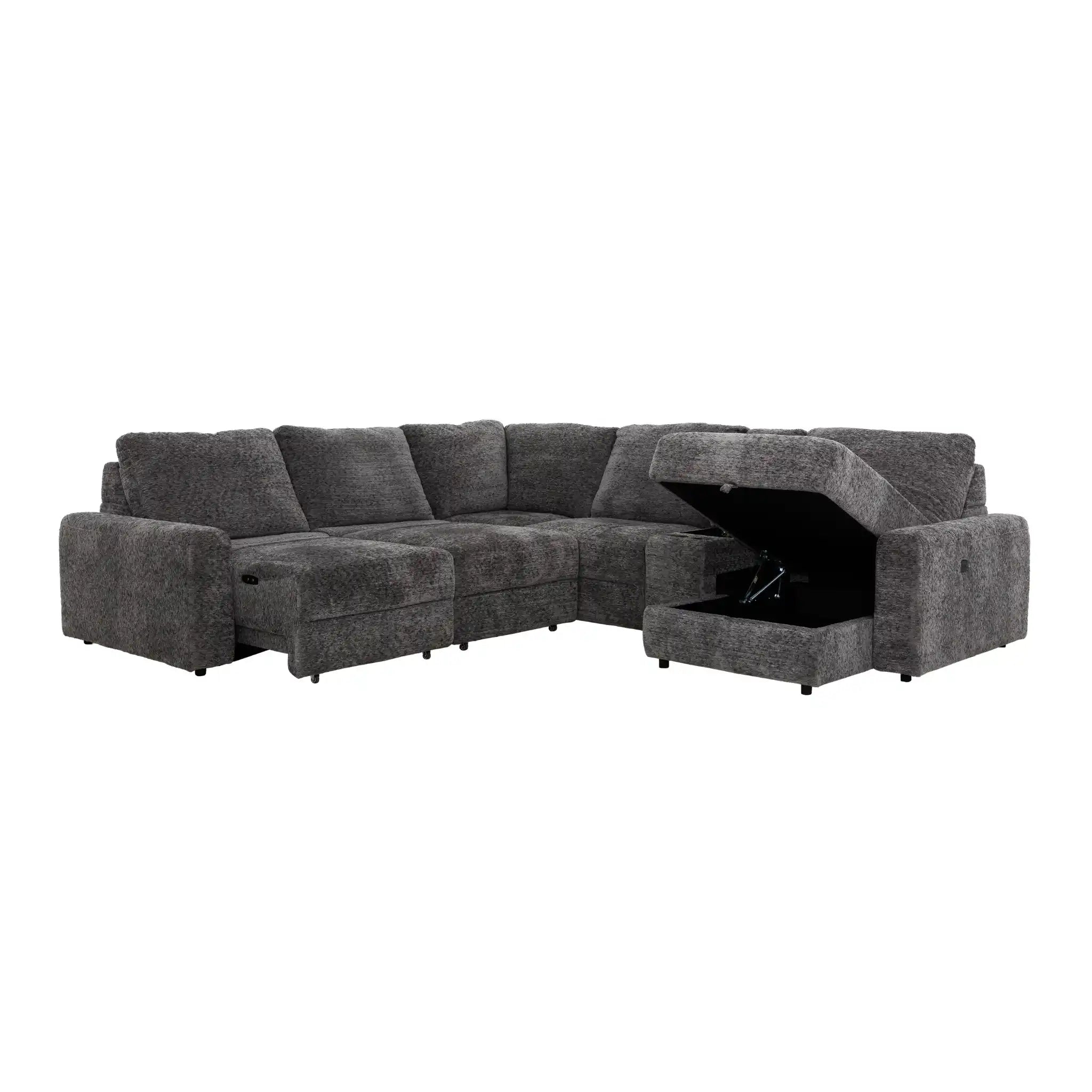 Primo Infinity Sofa Modulaire 6 Pièces Assises Coulissantes Électriques Gris