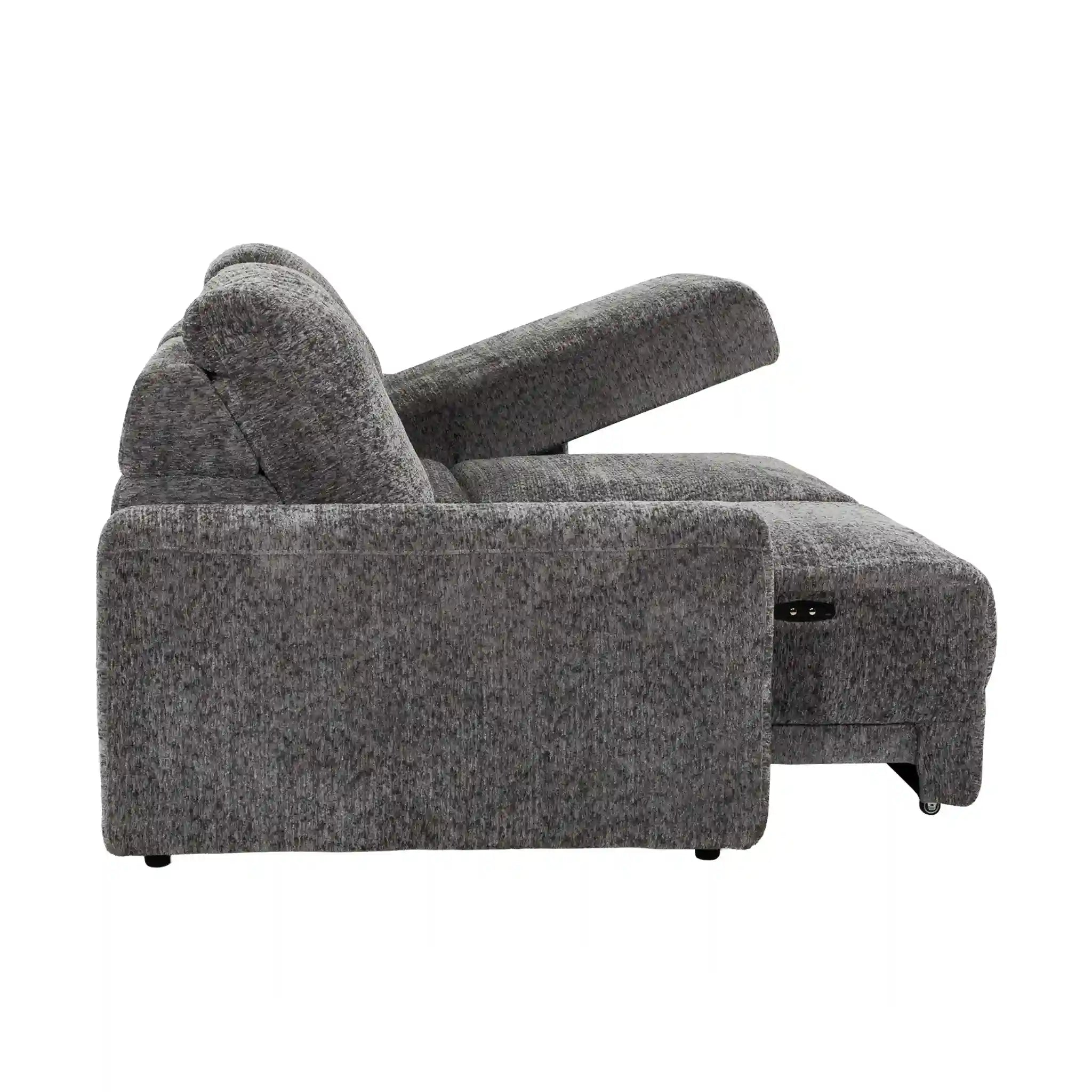 Infinity Sofa avec Rangement et Assises Coulissantes Électriques Gris