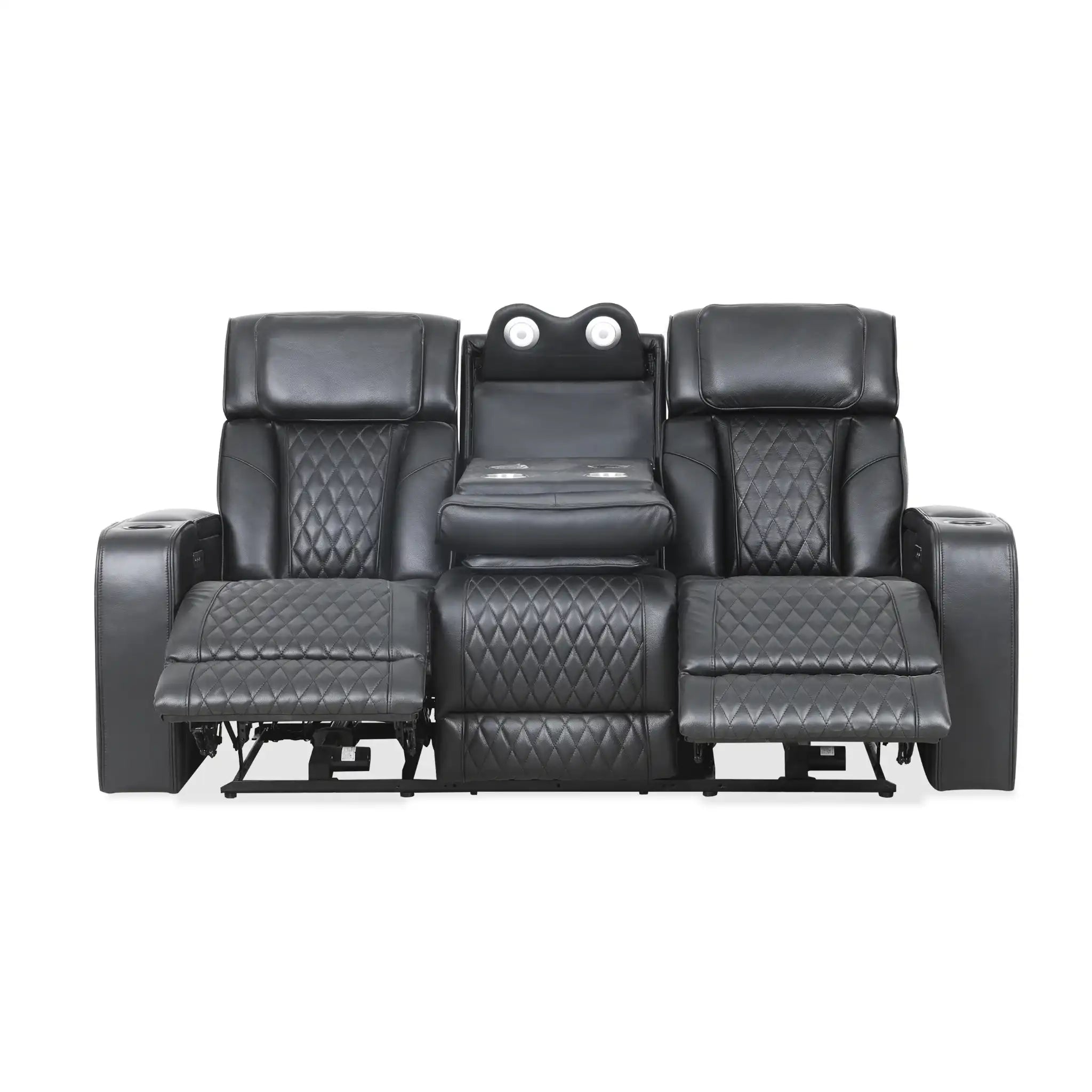 Primo Colton Sofa avec Rangement et Assises Inclinables Électriques Noir