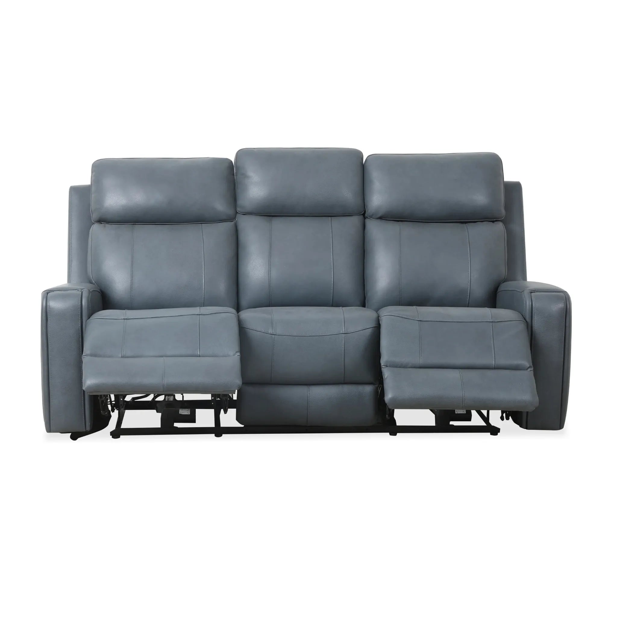Primo Cavron Sofa avec Appuis-Tête Électriques en Cuir Bleu