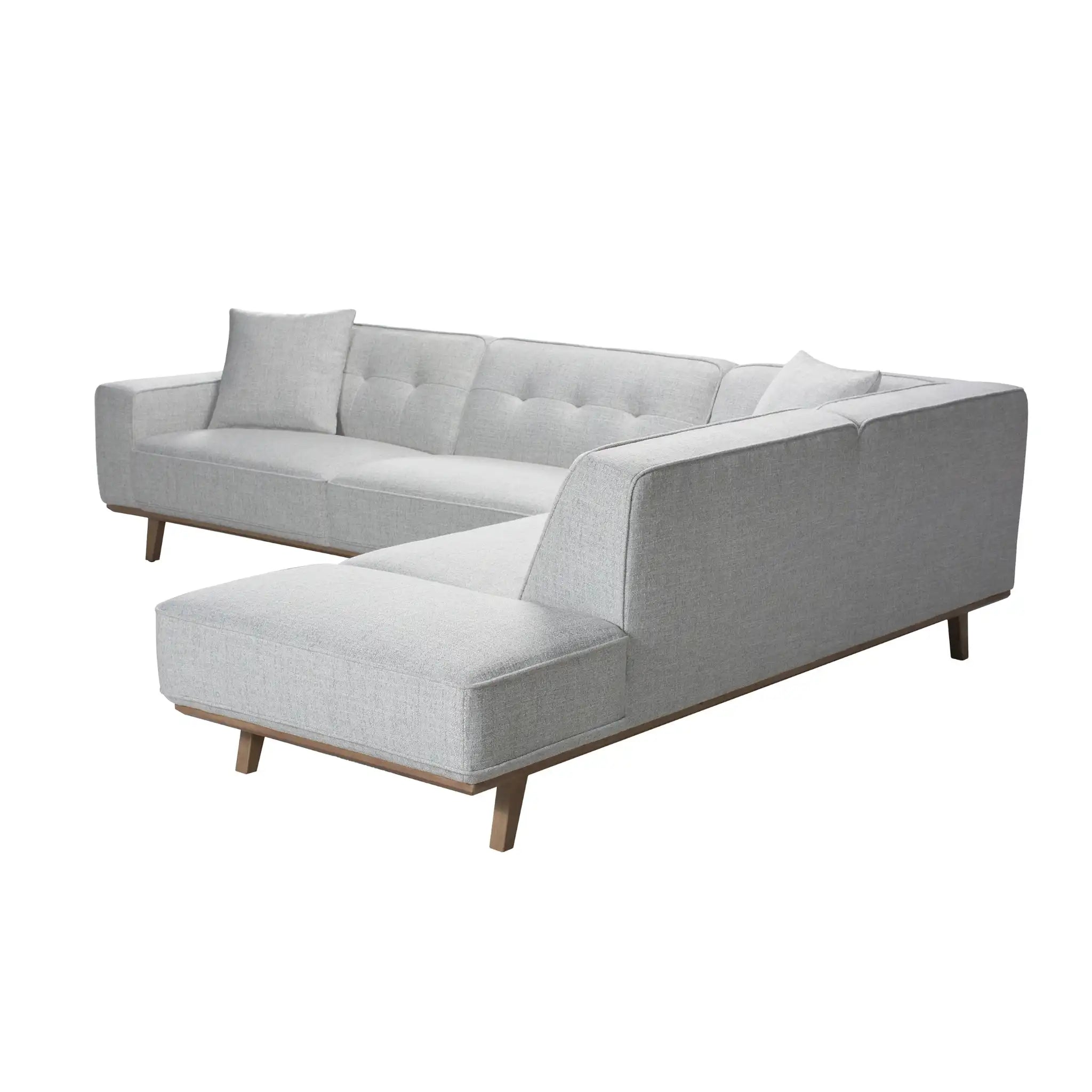 Durant Sofa Sectionnel Tissu Aspect Lin Méridienne Droite Huître