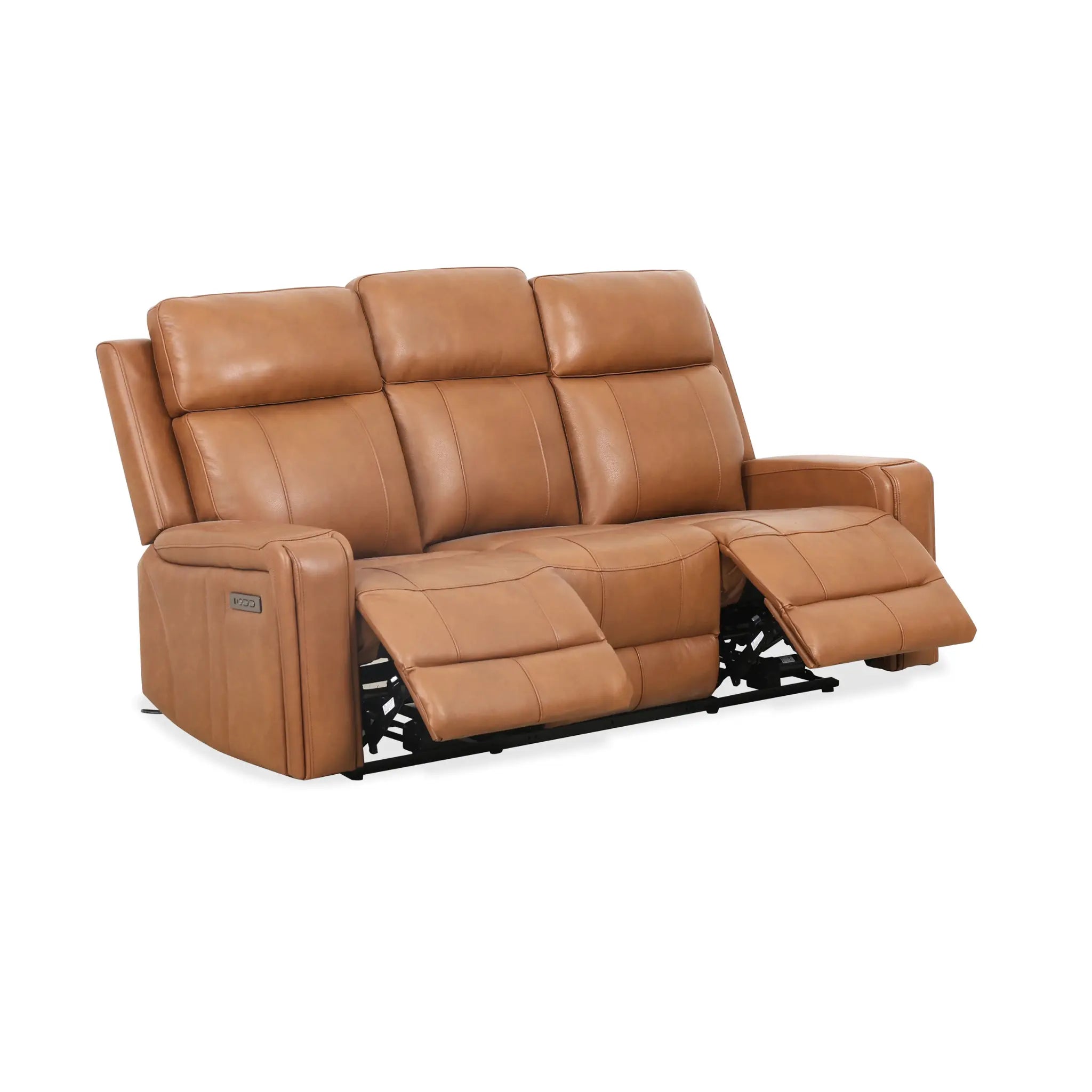 Primo Cavron Sofa Trois Places Inclinable Électrique Cognac