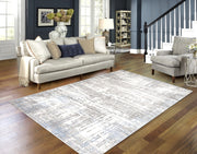 Tapis contemporain Laurel 5x8 | Nuances de gris et fini vieilli