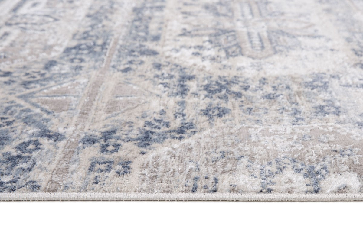 Tapis de salon Parksdale 5x8 | Bleu et Gris style vieilli