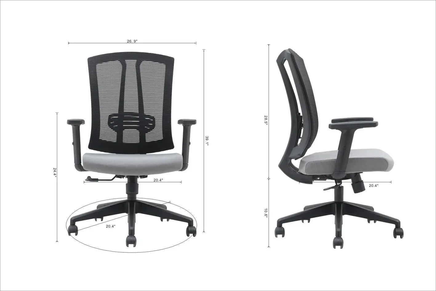 Fauteuil de bureau Aiden | Support lombaire ajustable et dossier haut