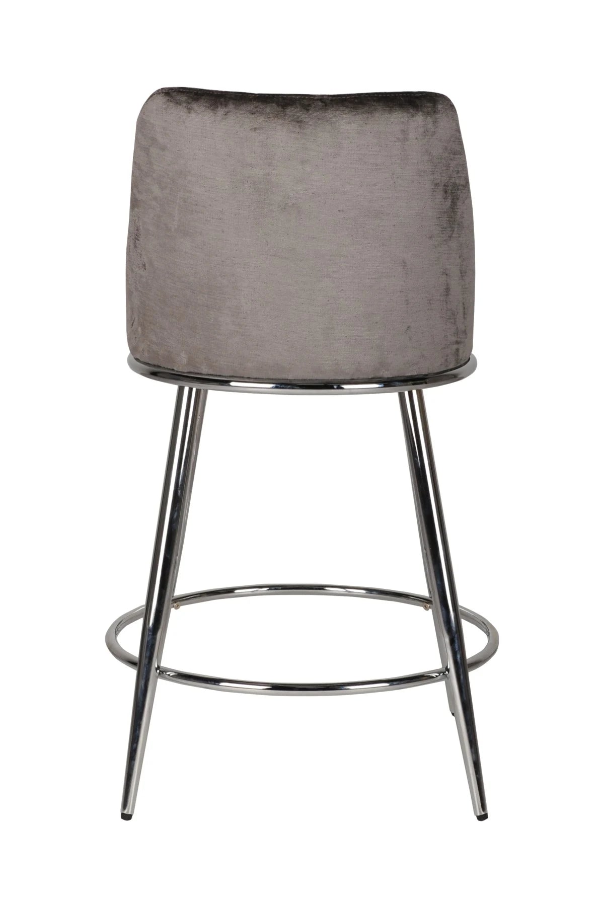 Ensemble de 2 Tabourets de Comptoir Nova - Gris et Chrome