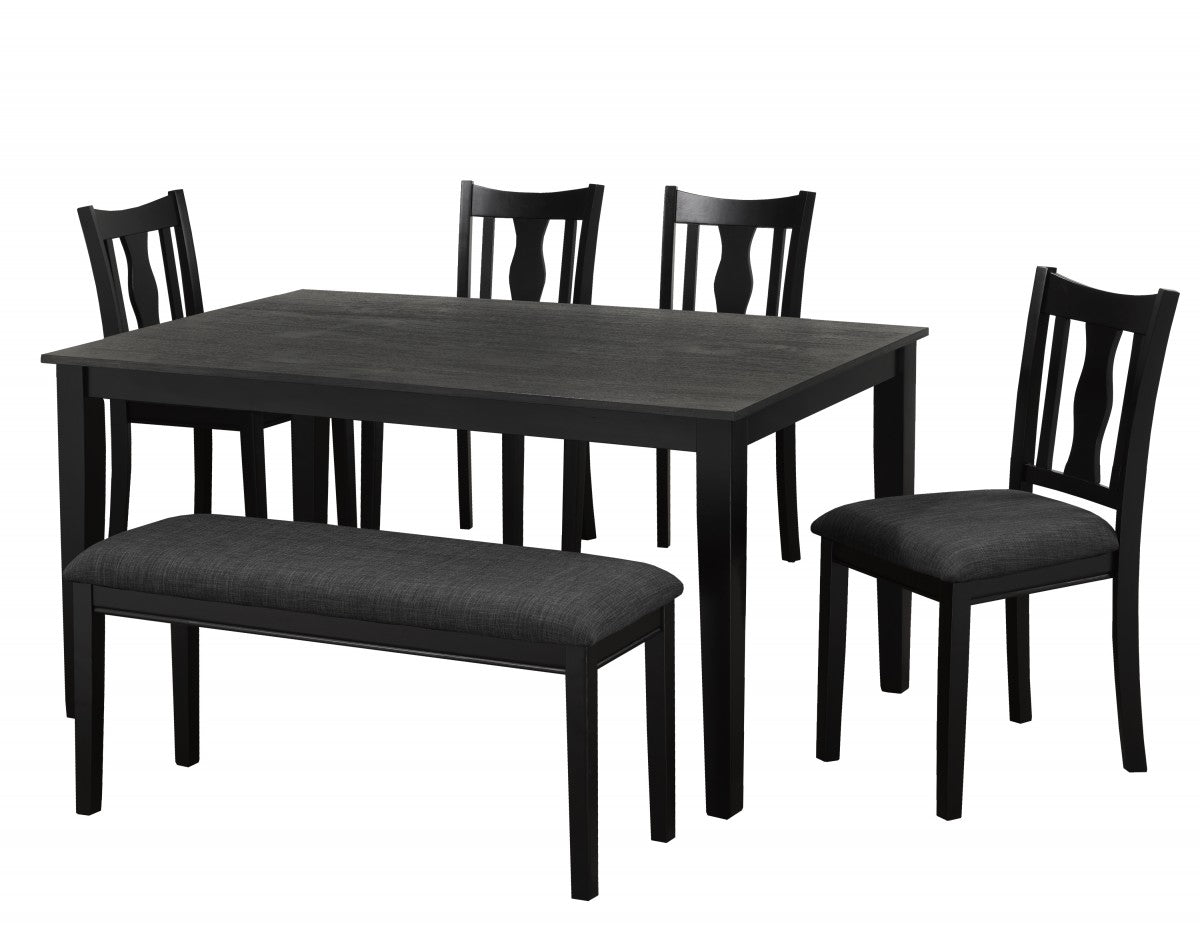 ENSEMBLE DE REPAS 6 PIÈCES AVEC BANC - GRIS ( Meuble Mtl ) 