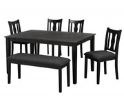 ENSEMBLE DE REPAS 6 PIÈCES AVEC BANC - GRIS ( Meuble Mtl ) 
