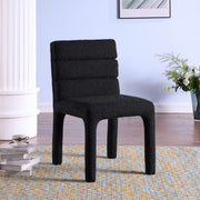 Chaises Salomi en tissu bouclé noir | Duo moderne et chic