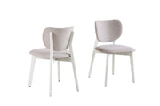 Chaises Durana en bois massif d'hévéa | Duo en tissu crème