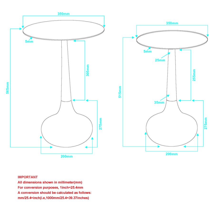 Ensemble de table d'appoint Sylas 2 pièces en or antique et argent