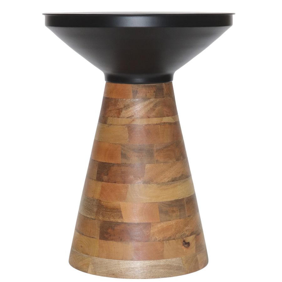 Table d'appoint Boden en noir et noyer