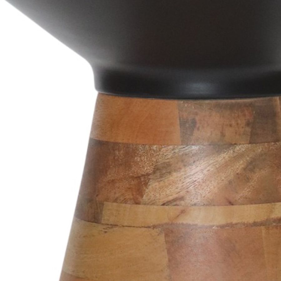 Table d'appoint Boden en noir et noyer