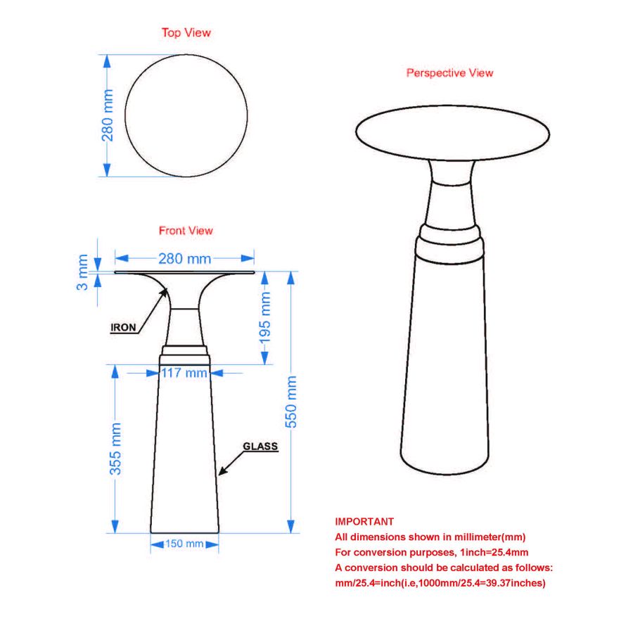 Table d'appoint Indigo en clair et noir