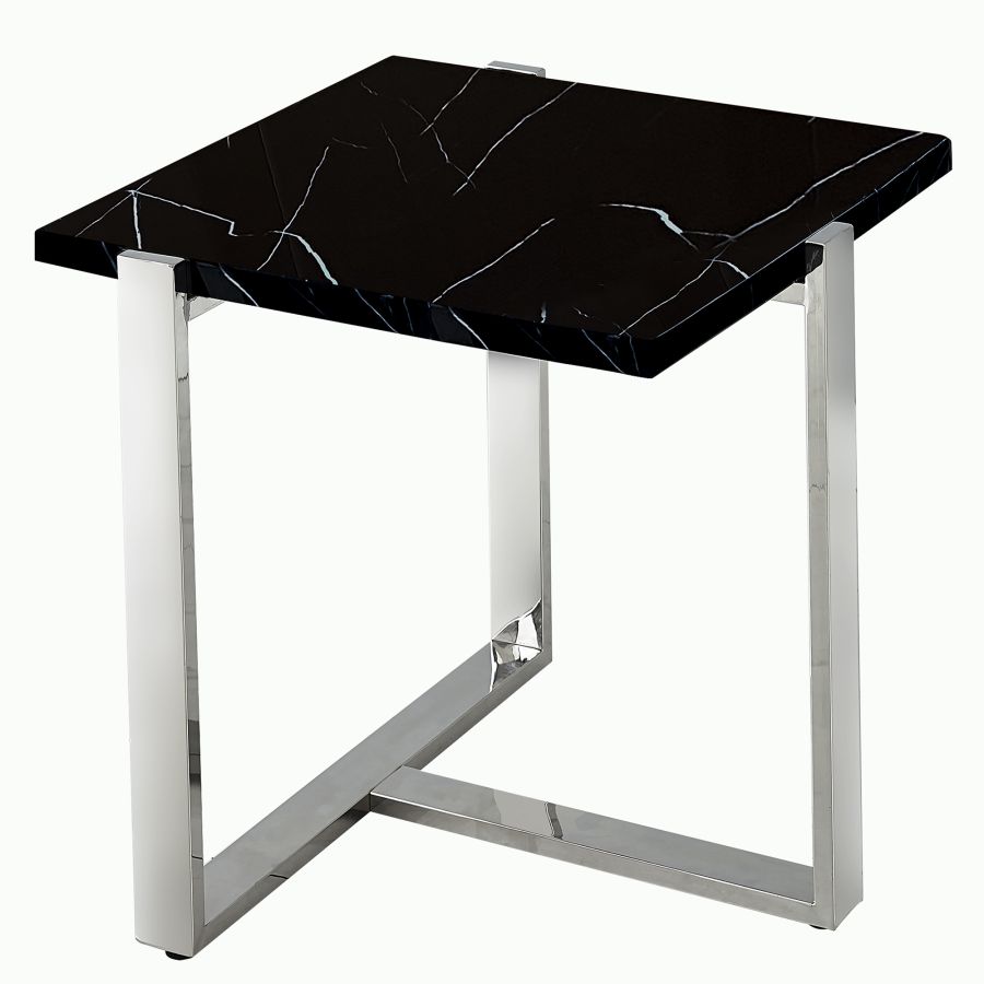 Table d'appoint Veno en noir et argent ( Meuble Mtl )