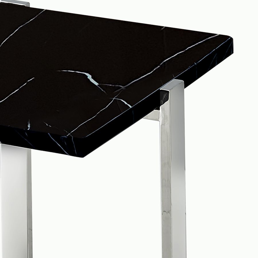 Table d'appoint Veno en noir et argent ( Meuble Mtl )