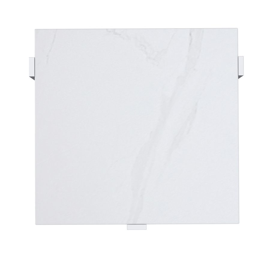 Table d'appoint Veno en blanc et argent( Meuble Mtl )