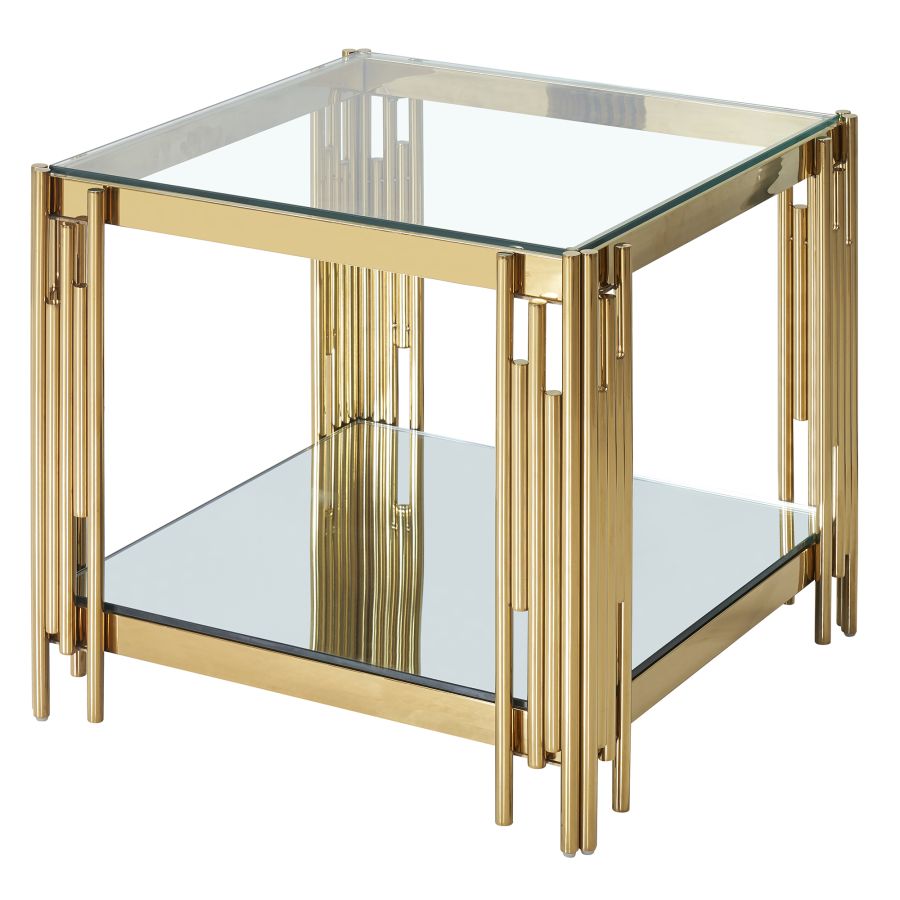 Grande table d'appoint Estrel en or ( Meuble Mtl )