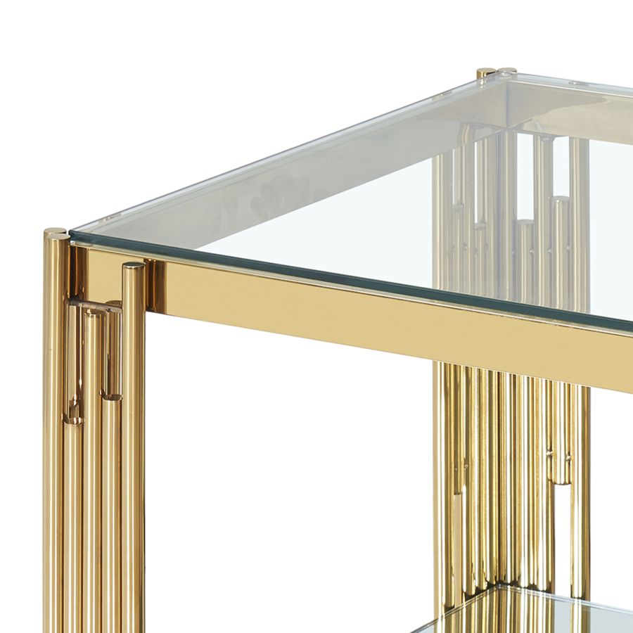 Grande table d'appoint Estrel en or ( Meuble Mtl )