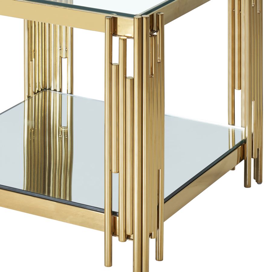 Grande table d'appoint Estrel en or ( Meuble Mtl )