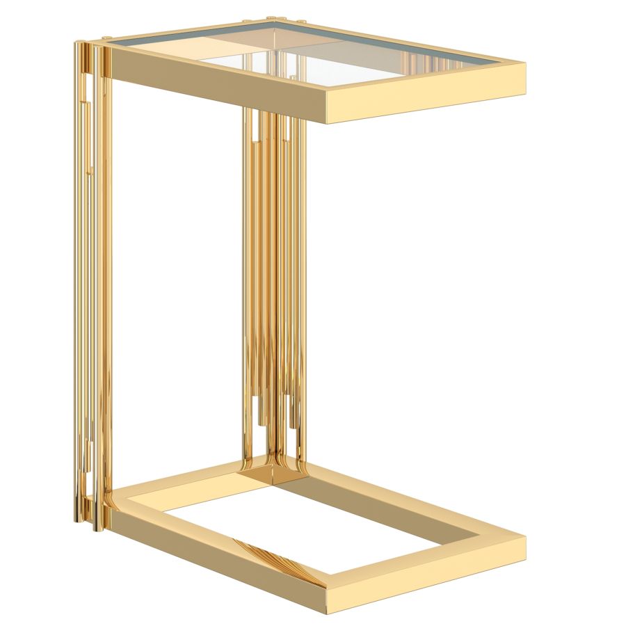 Petite table d'appoint Estrel en or ( Meuble Mtl )