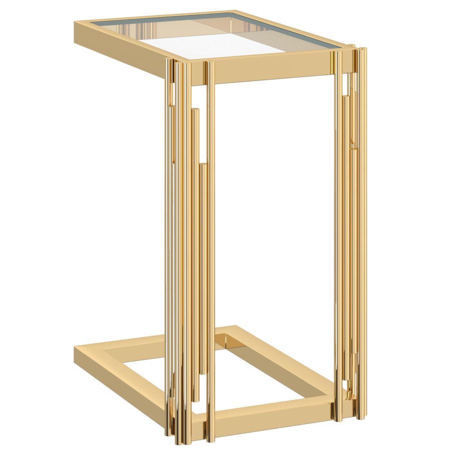 Petite table d'appoint Estrel en or ( Meuble Mtl )