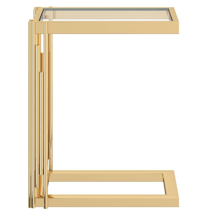 Petite table d'appoint Estrel en or ( Meuble Mtl )