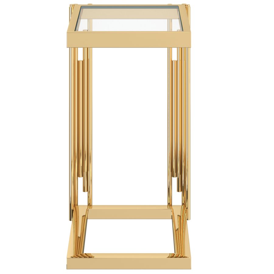 Petite table d'appoint Estrel en or ( Meuble Mtl )